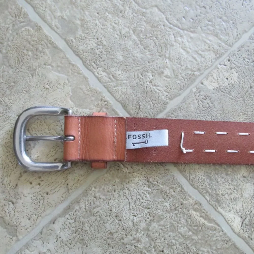Fossil Leather Belt 40 in Multicolor Boho Festival Floral Flowers
